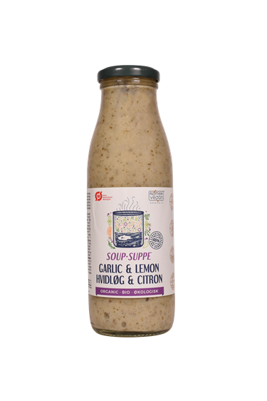 Suppe m. hvidløg og citron, økologisk
